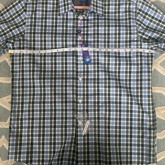 KO Egara Men’s Checkered Button Down Shirt SZ XL - Picture 3 of 6